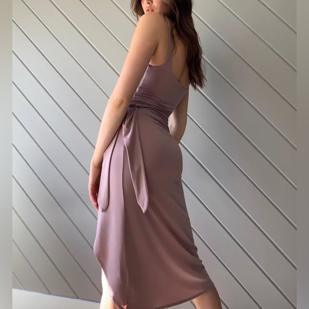 Wilfred Free Aritzia Saturn Midi Dress in Dusty Maeve sz Small Travel Vacation